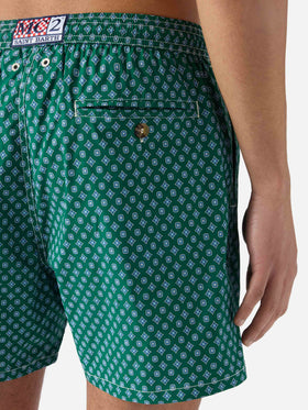 Green Lighting Micro swim shorts with all-over geometric print