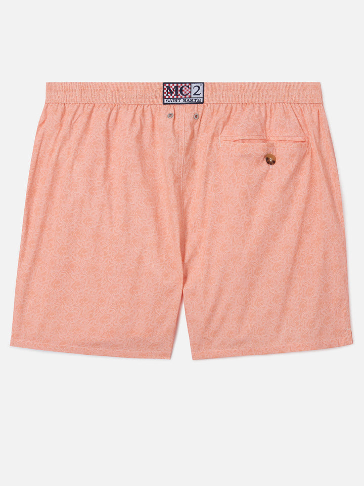 Costume mare Lighting Micro arancione con stampa polipi all-over