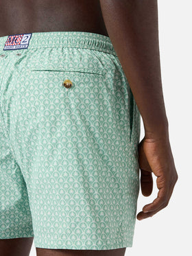 Costume mare Lighting Micro verde con stampa palme all-over