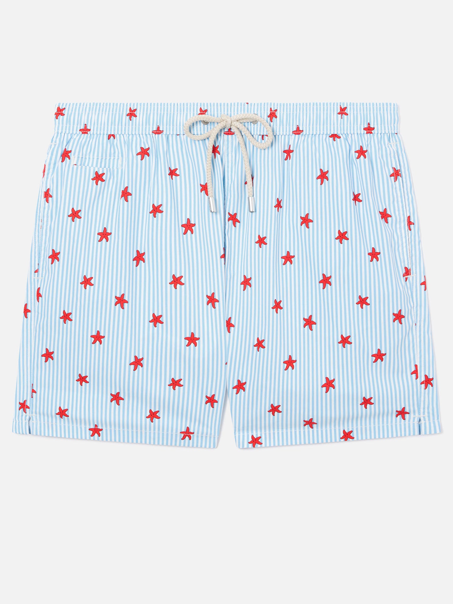 Bañador corto Light blue Lighting Micro Stretch con estampado integral Starfish Stripes 