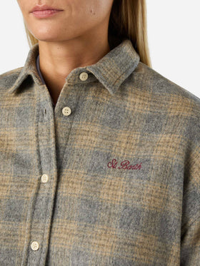Camicia Lully in flanella di misto lana con ricamo Snoopy | Special edition