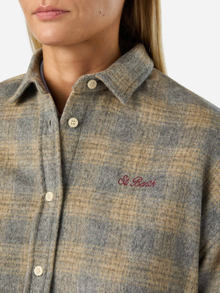 Lully Flanellhemd aus Wollmischung mit Snoopy-Stickerei | Special edition 