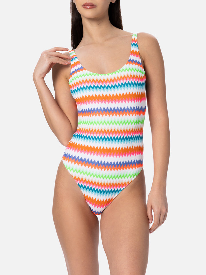 Woman raschel knit scoopback one piece swimsuit Lora