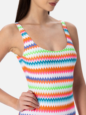 Woman raschel knit scoopback one piece swimsuit Lora