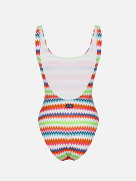 Woman raschel knit scoopback one piece swimsuit Lora