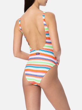 Woman raschel knit scoopback one piece swimsuit Lora