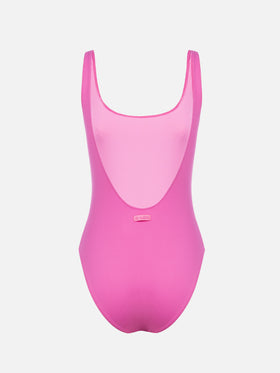 Woman scoopback one piece swimsuit Lora with rhinestones