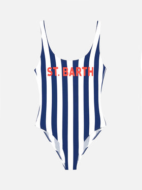 Costume intero Lora con scollatura posteriore e stampa a righe