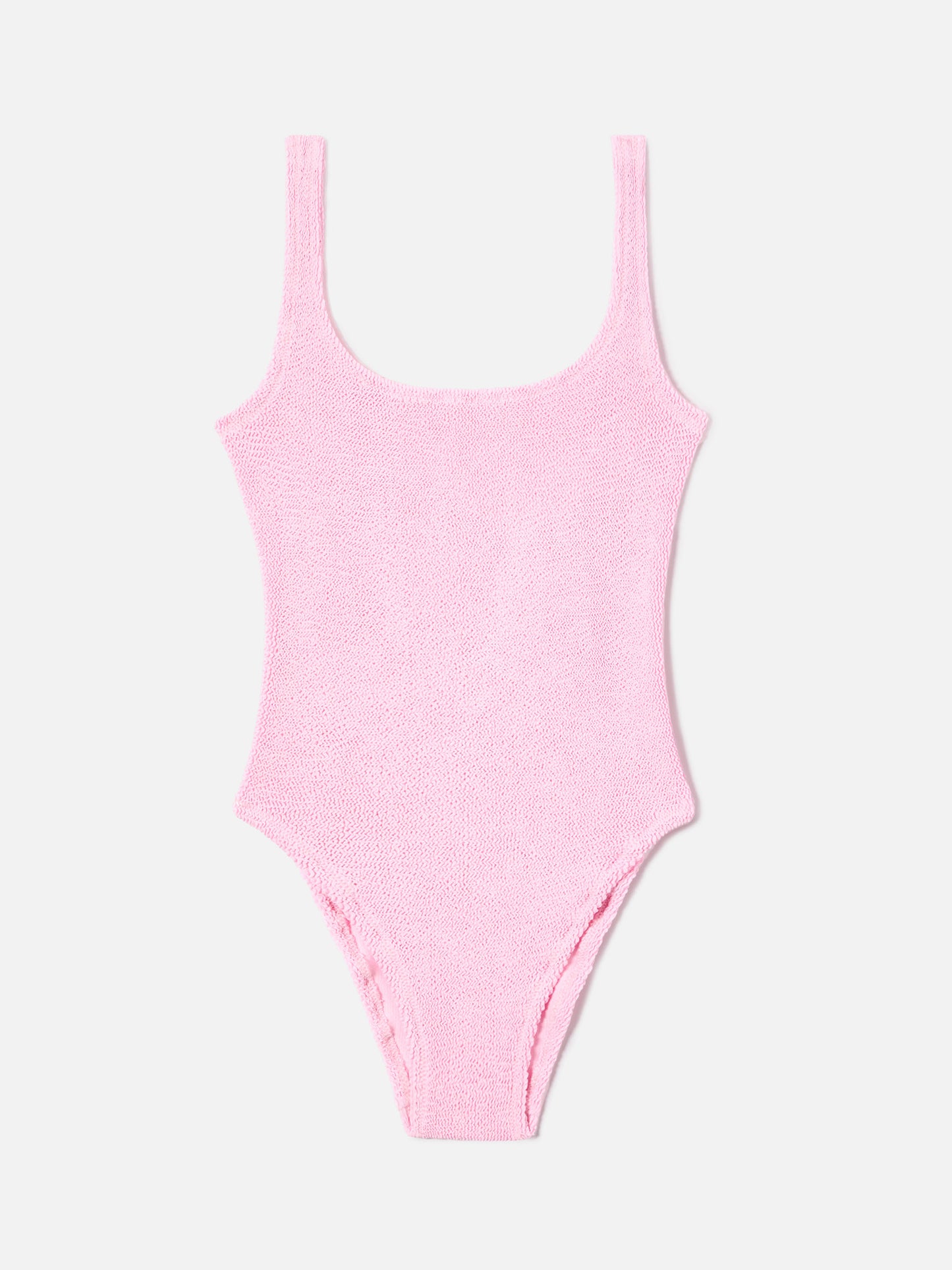 Costume intero Lora in tessuto crinkle rosa tinta unita