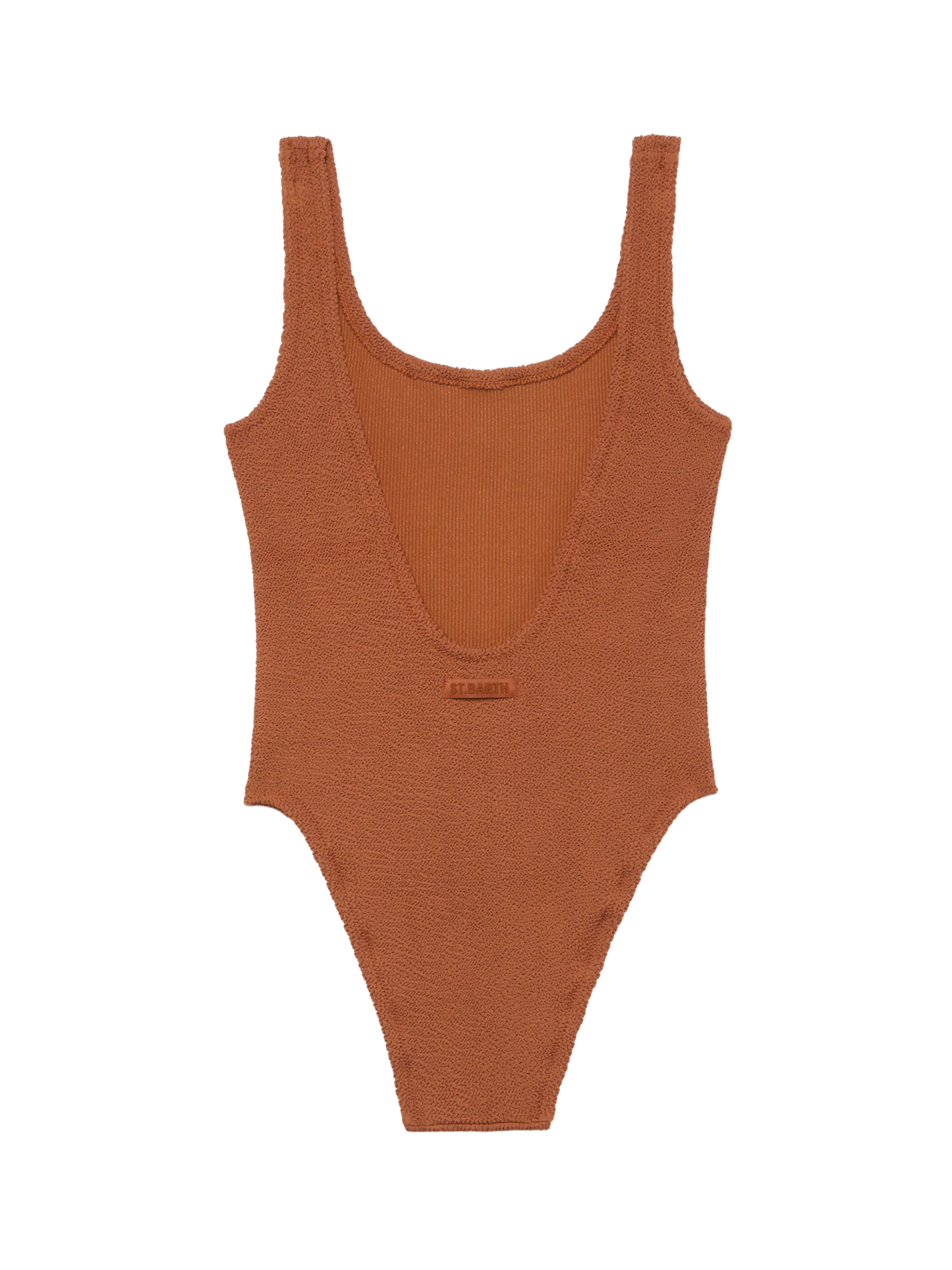 Lora camel brown crinkle one-piece swimsuit