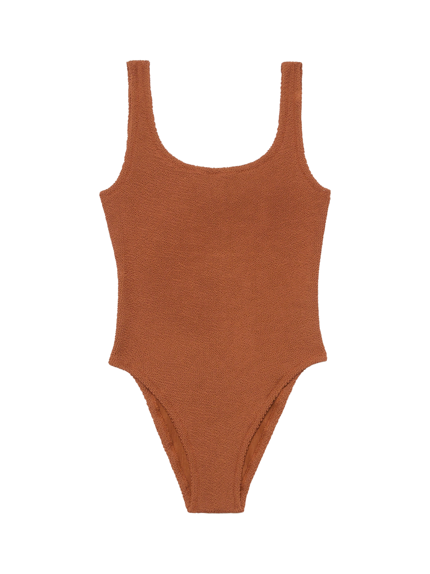 Lora camel brown crinkle one-piece swimsuit