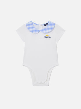 Lou organic cotton bodysuit with Principino embroidery