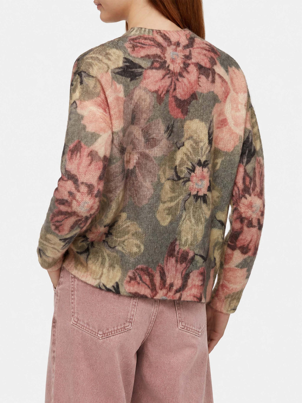 Pull Louise en mohair à motif floral 