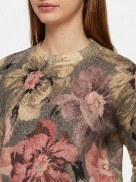 Pull Louise en mohair à motif floral 