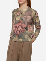 Woman mohair sweater Louise with flower print