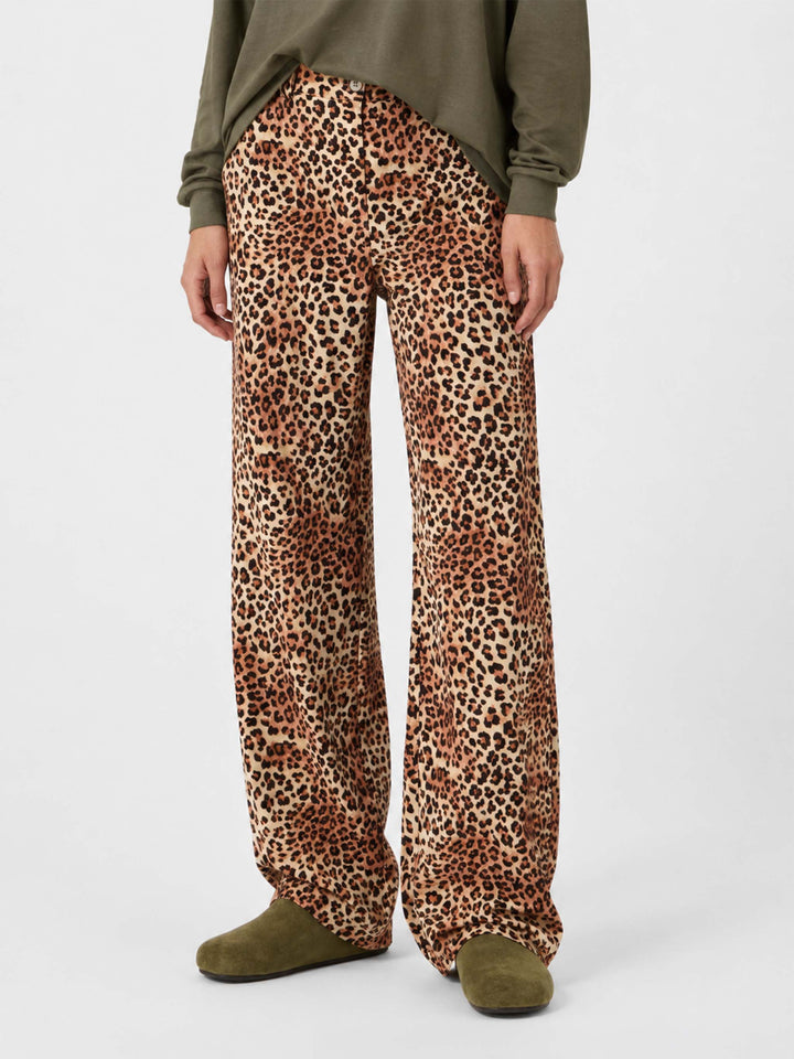 Pantalones de pana con estampado de leopardo Lisbeth 