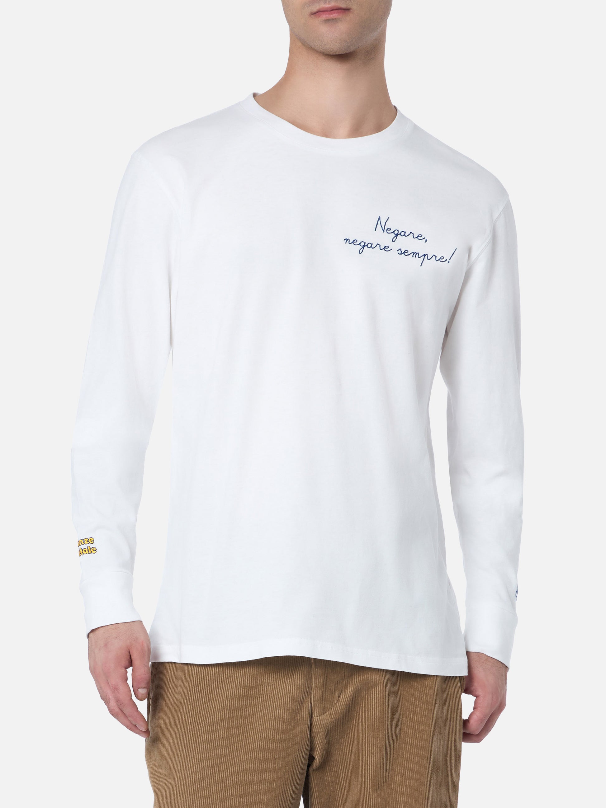 Man white t-shirt Luton with Negare, negare sempre! embroidery | VACANZE DI NATALE SPECIAL EDITION - MC2 Saint Barth