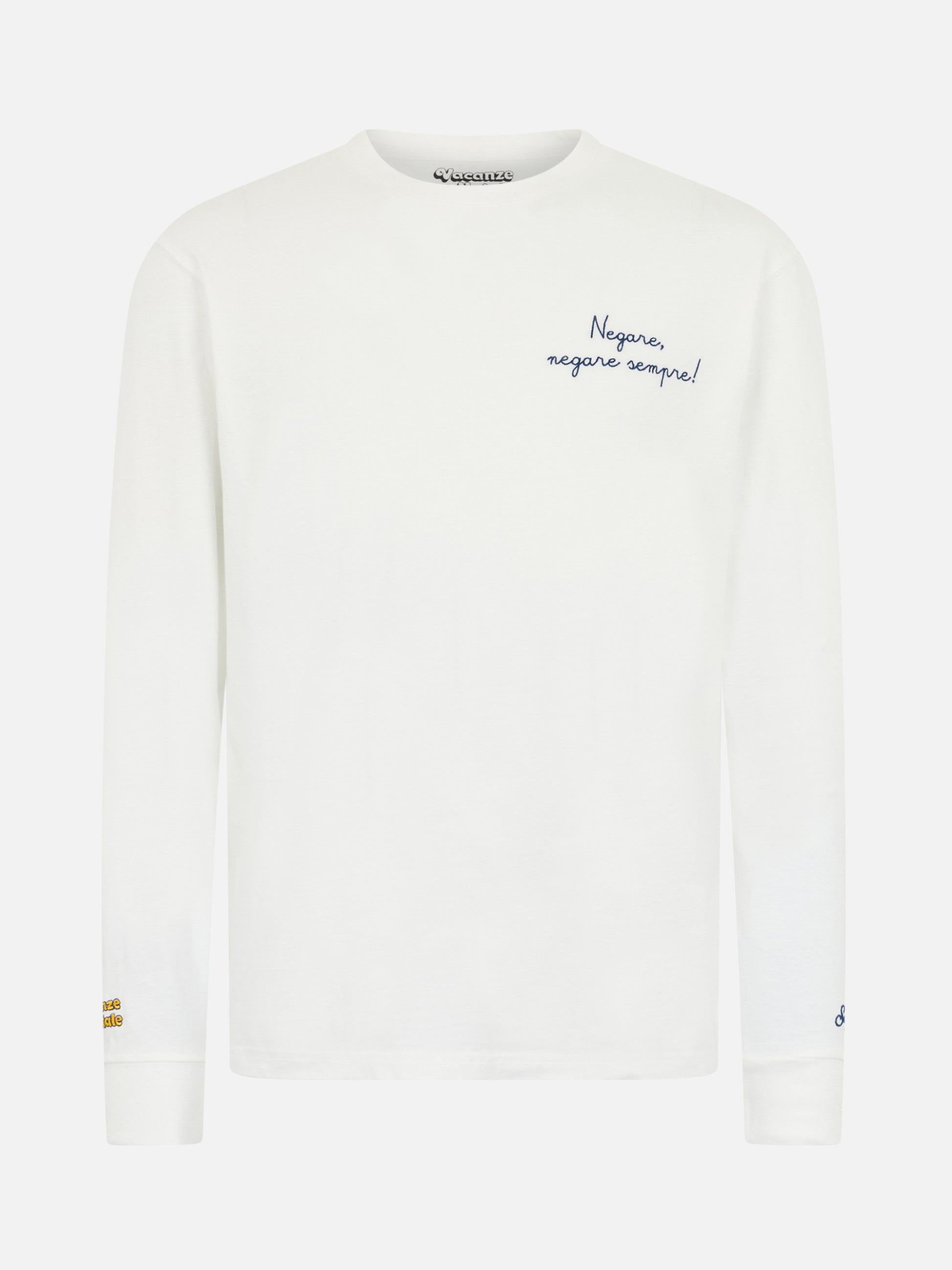 Man white t-shirt Luton with Negare, negare sempre! embroidery | VACANZE DI NATALE SPECIAL EDITION - MC2 Saint Barth