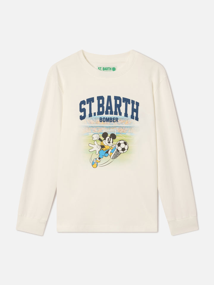 White Luton organic cotton long sleeve t-shirt with Mickey Mouse print | Special edition