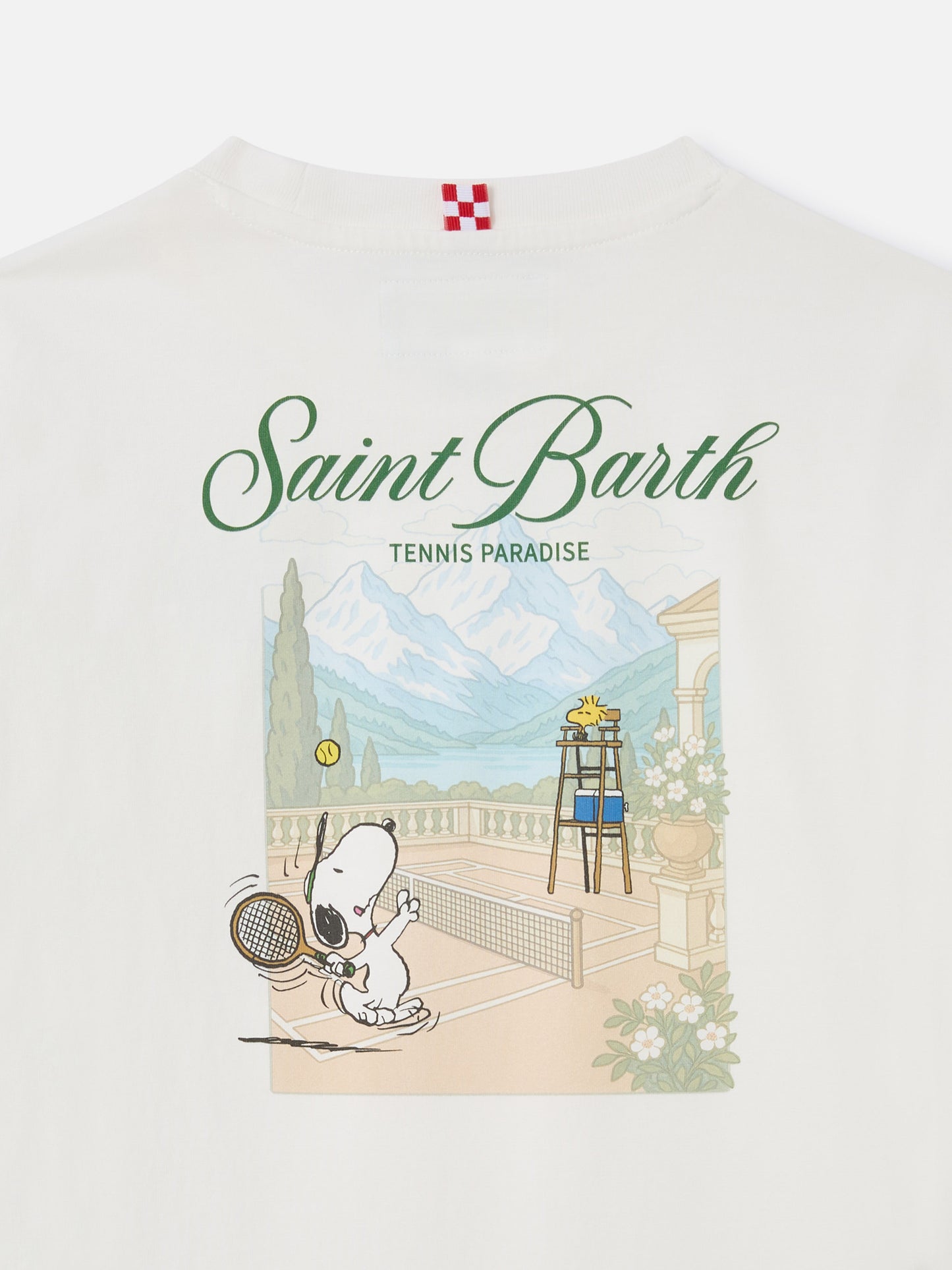 Luton Langarm-T-Shirt in Weiß mit Tennis Paradise-Print | PEANUTS SPECIAL EDITION 