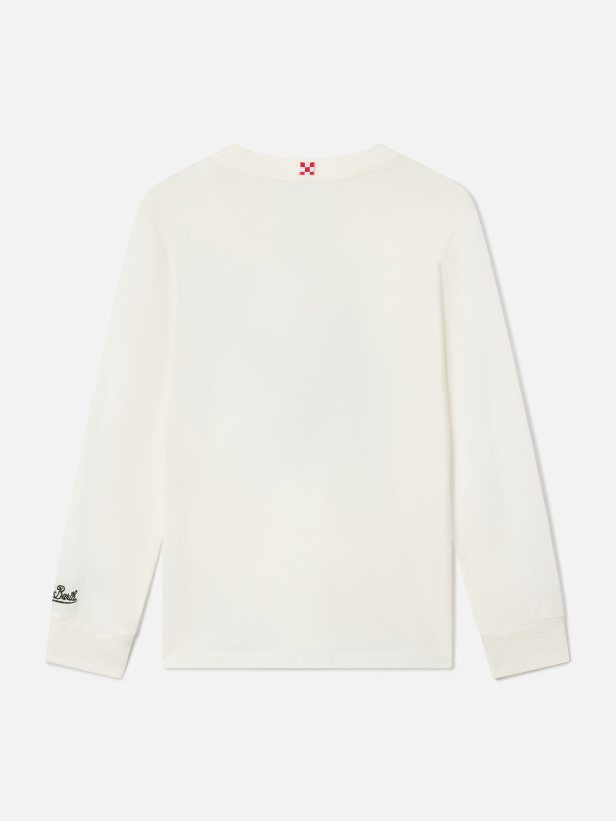 Weißes Langarm-T-Shirt aus Bio-Baumwolle in Luton mit St. Moritz-Print | Special edition 