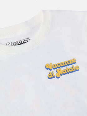 T-shirt Luton in cotone invernale bianco a maniche lunghe con stampa Vacanze di Natale | VACANZE DI NATALE SPECIAL EDITION