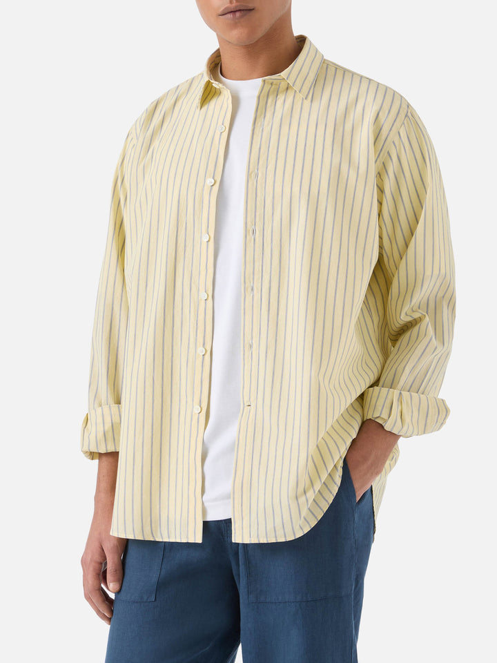 Camicia Levanzo in cotone a righe gialle