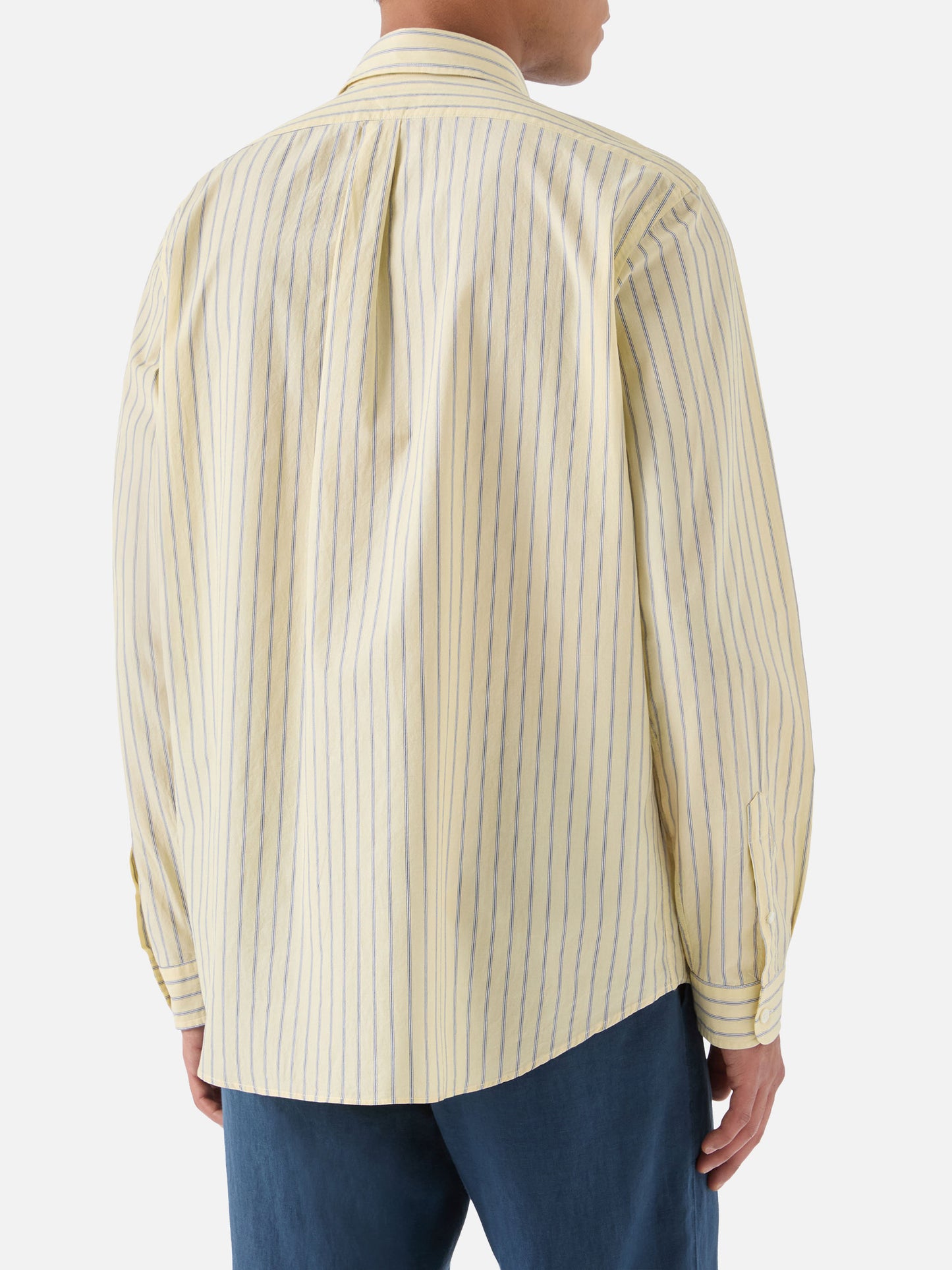 Camicia Levanzo in cotone a righe gialle