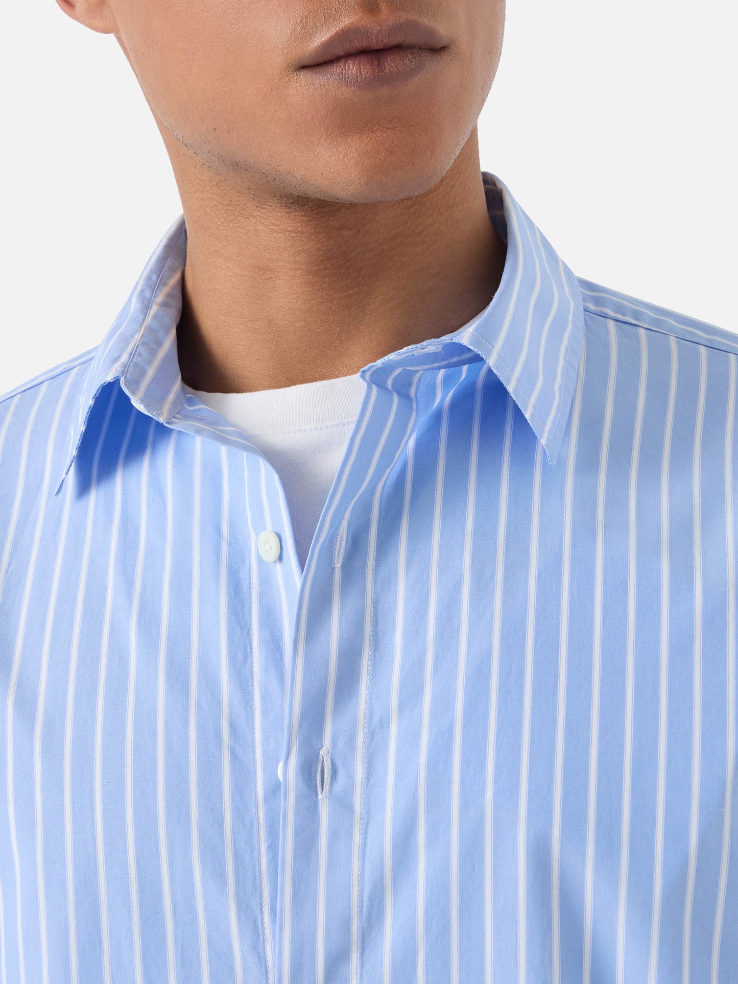 Camicia Levanzo in cotone a righe azzurre