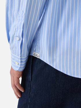 Camicia Levanzo in cotone a righe azzurre
