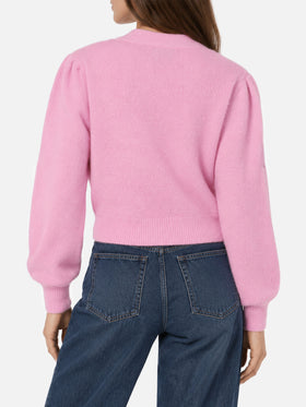 Lyza Soft Cropped-Cardigan mit gehäkelten Herzen 