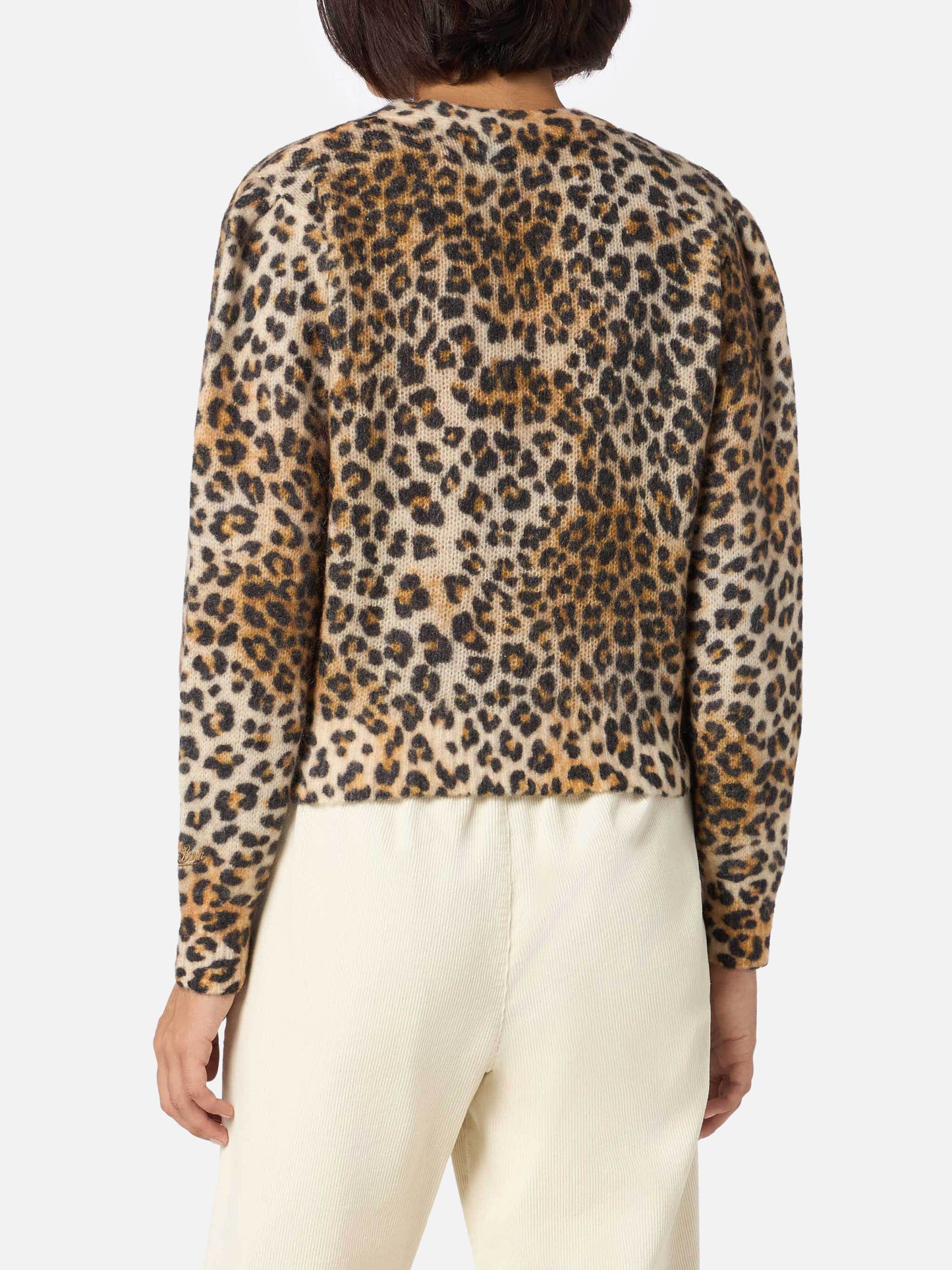 Woman cardigan Lyza with animalier print - MC2 Saint Barth