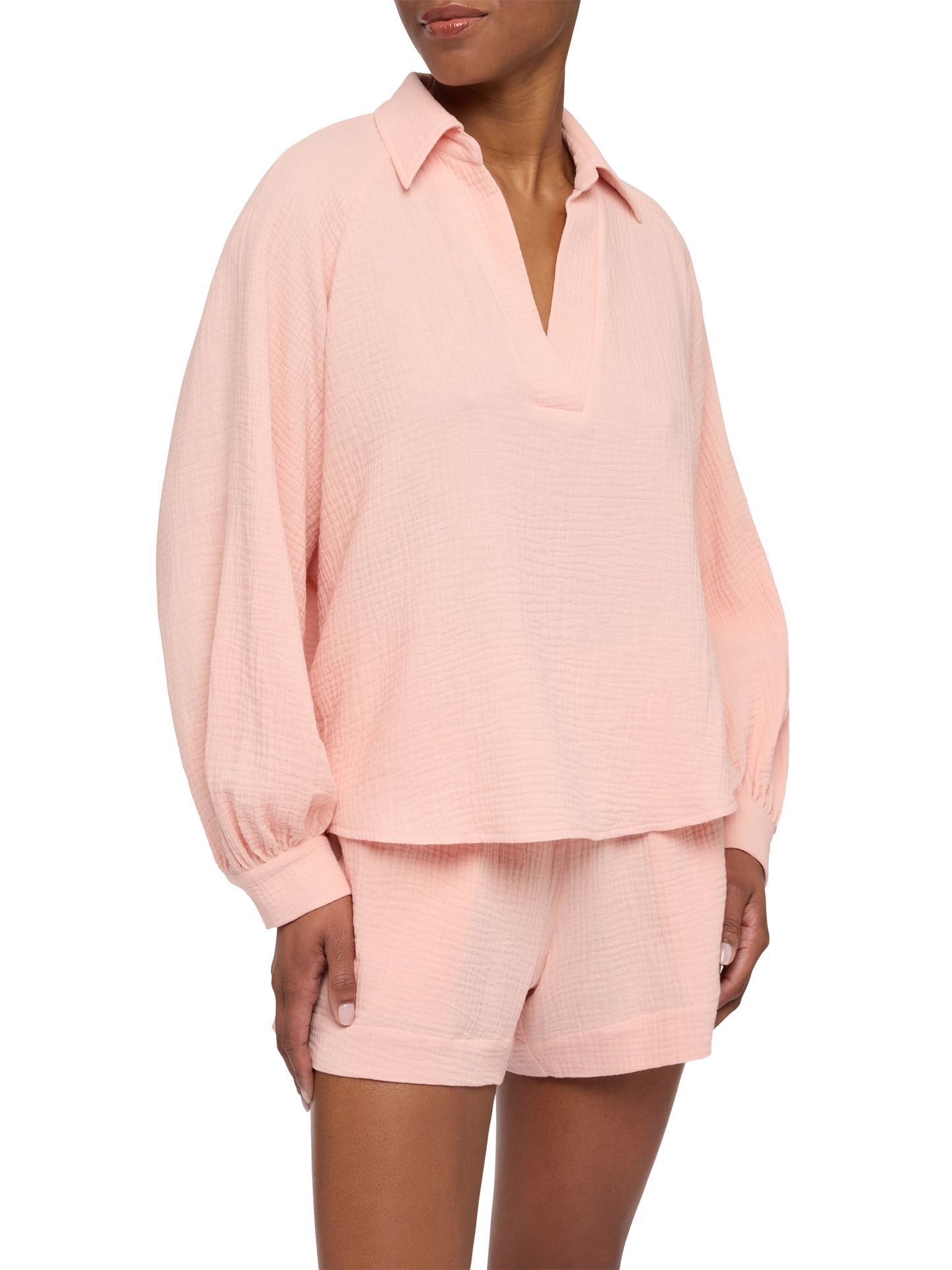 Blusa in mussola rosa Maira