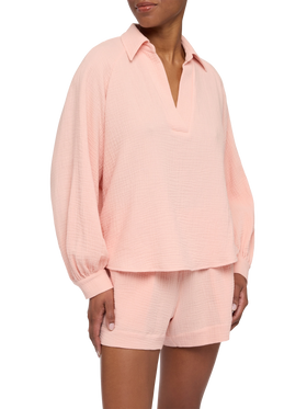 Blusa in mussola rosa Maira