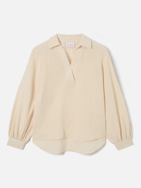 Beige cotton muslin Maira blouse