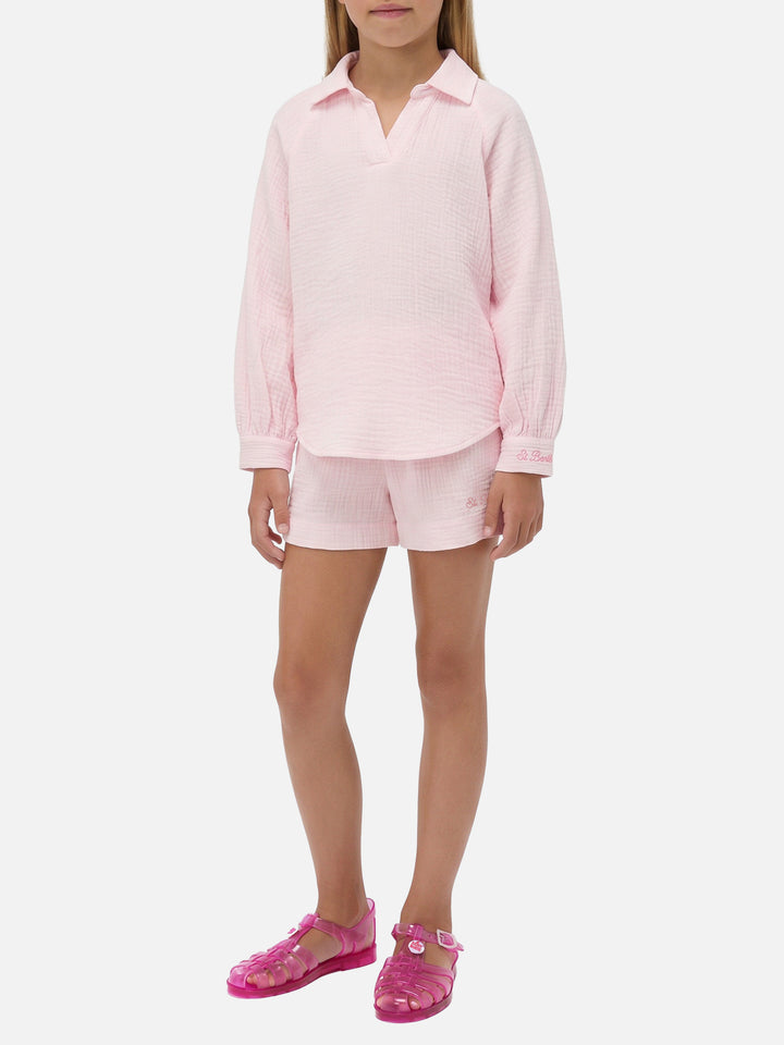 Maira Jr Shirt in pink cotton muslin