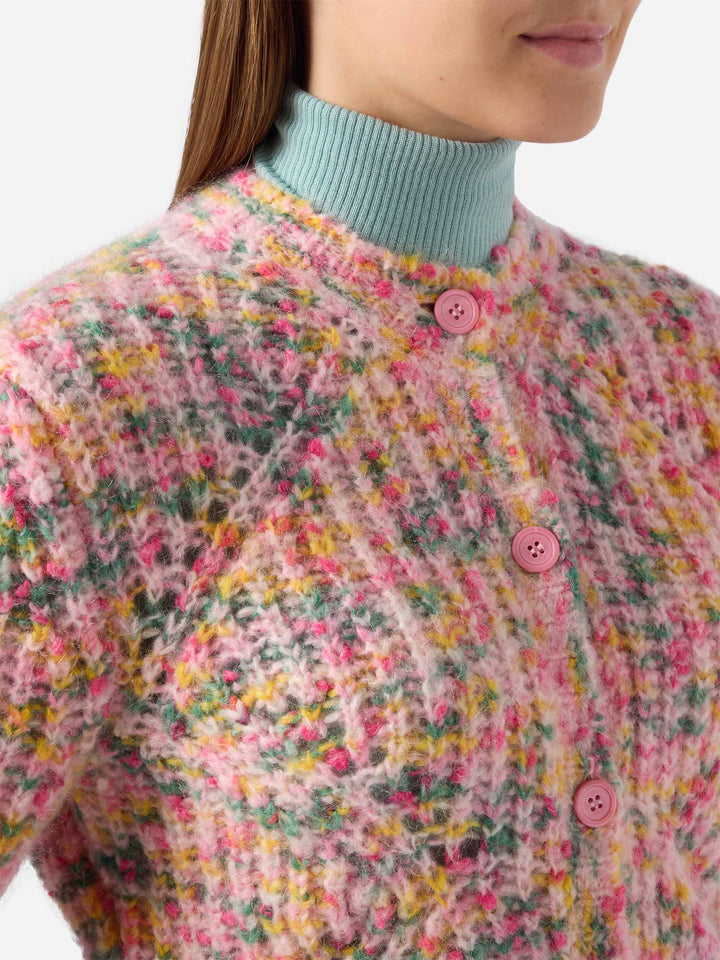 Mabelle – mehrfarbige Strickjacke aus Mouliné-Garn