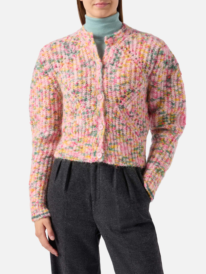 Mabelle – mehrfarbige Strickjacke aus Mouliné-Garn