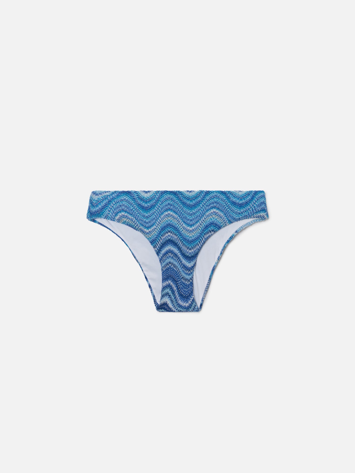 Slip mare Madame in raschel con motivo onde nei toni dell’azzurro