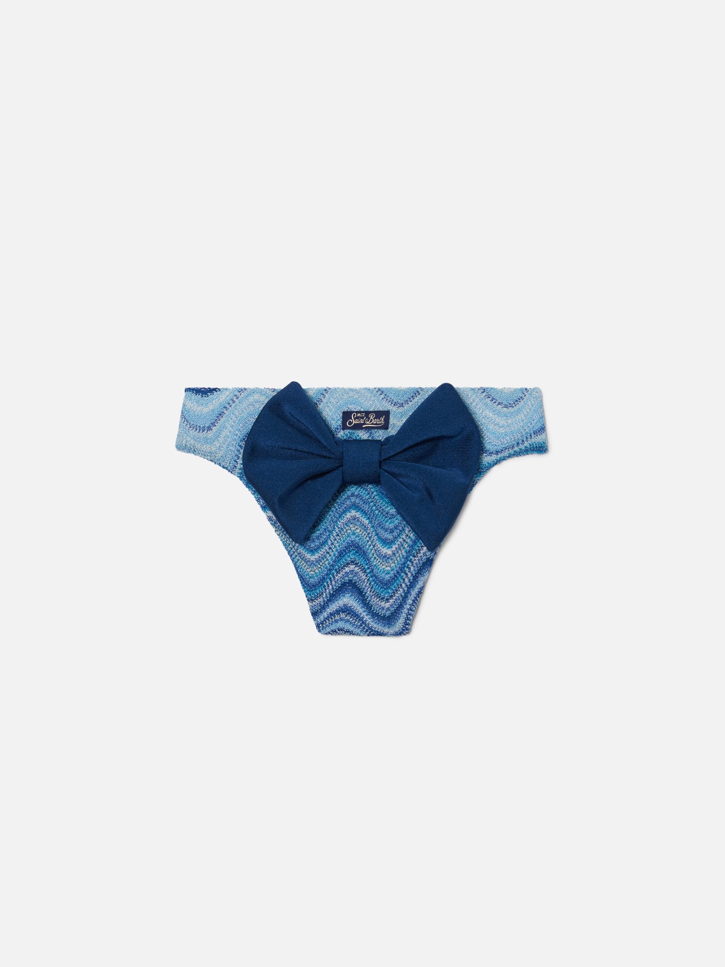 Slip mare Madame in raschel con motivo onde nei toni dell’azzurro