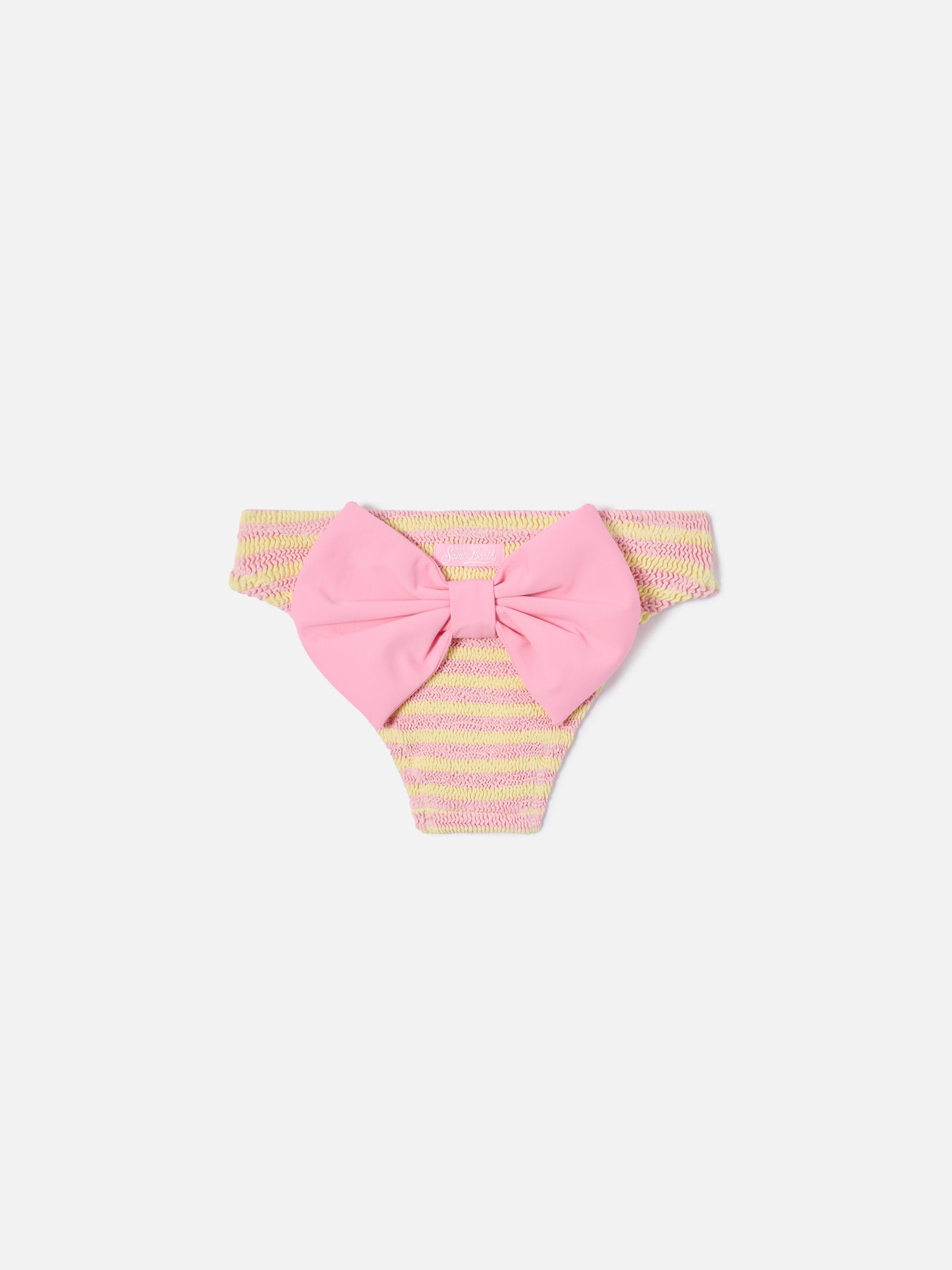 Slip mare Madame in tessuto crinkle a righe rosa e gialle