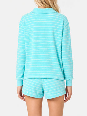 Light blue terry striped sweatshirt Magda