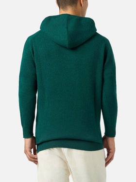 Maglione con cappuccio verde inglese da uomo Mahony