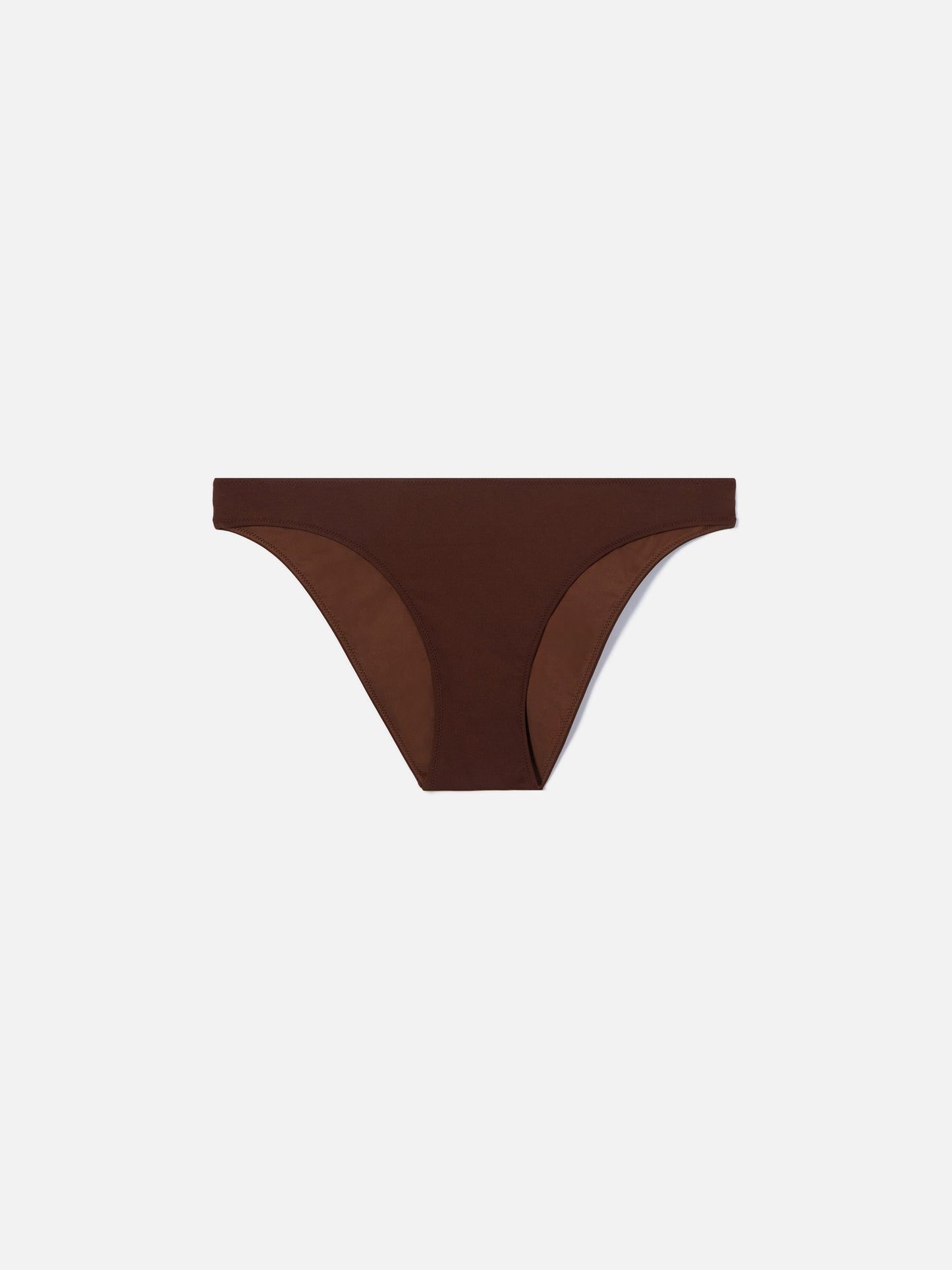 Classic Maia bikini bottoms in brown stretch fabric