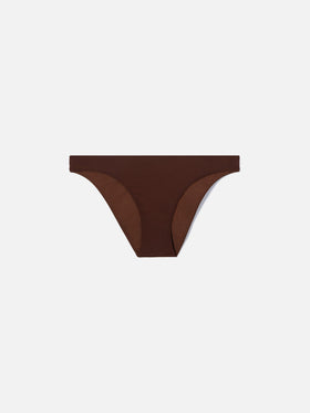 Classic Maia bikini bottoms in brown stretch fabric