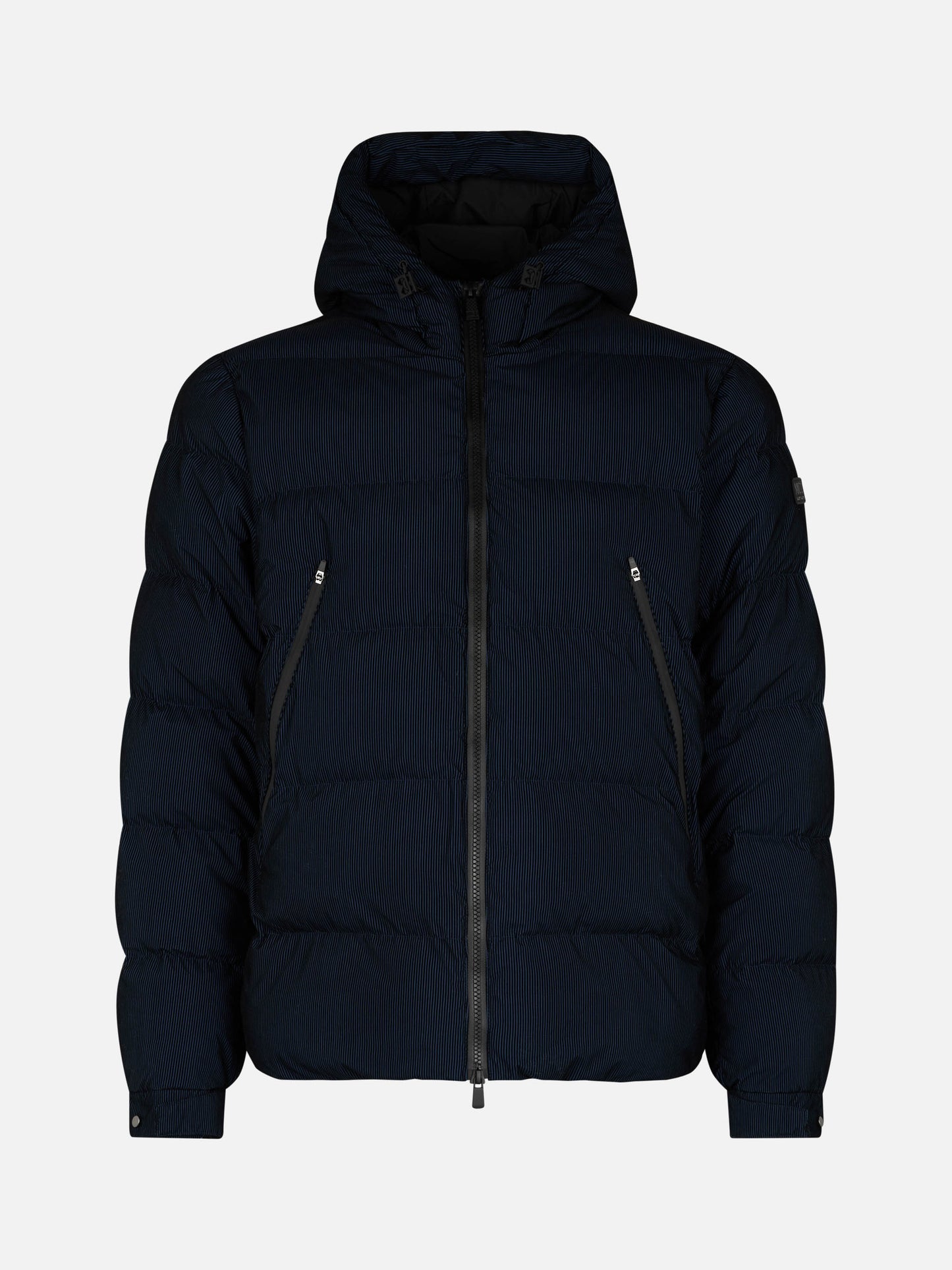 Marineblaue Pufferjacke in Cordoptik mit Kapuze für Herren von Maier
