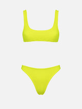 Woman fluo yellow classic crinkle bikini Naima Naomi