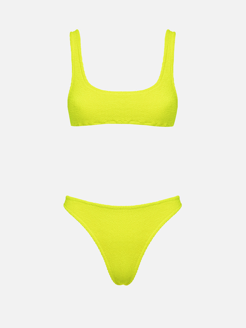 Bikini da donna classico crinkle giallo fluo Naima Naomi