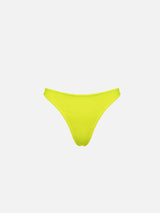 Woman fluo yellow crinkle cheeky swim briefs Naomi