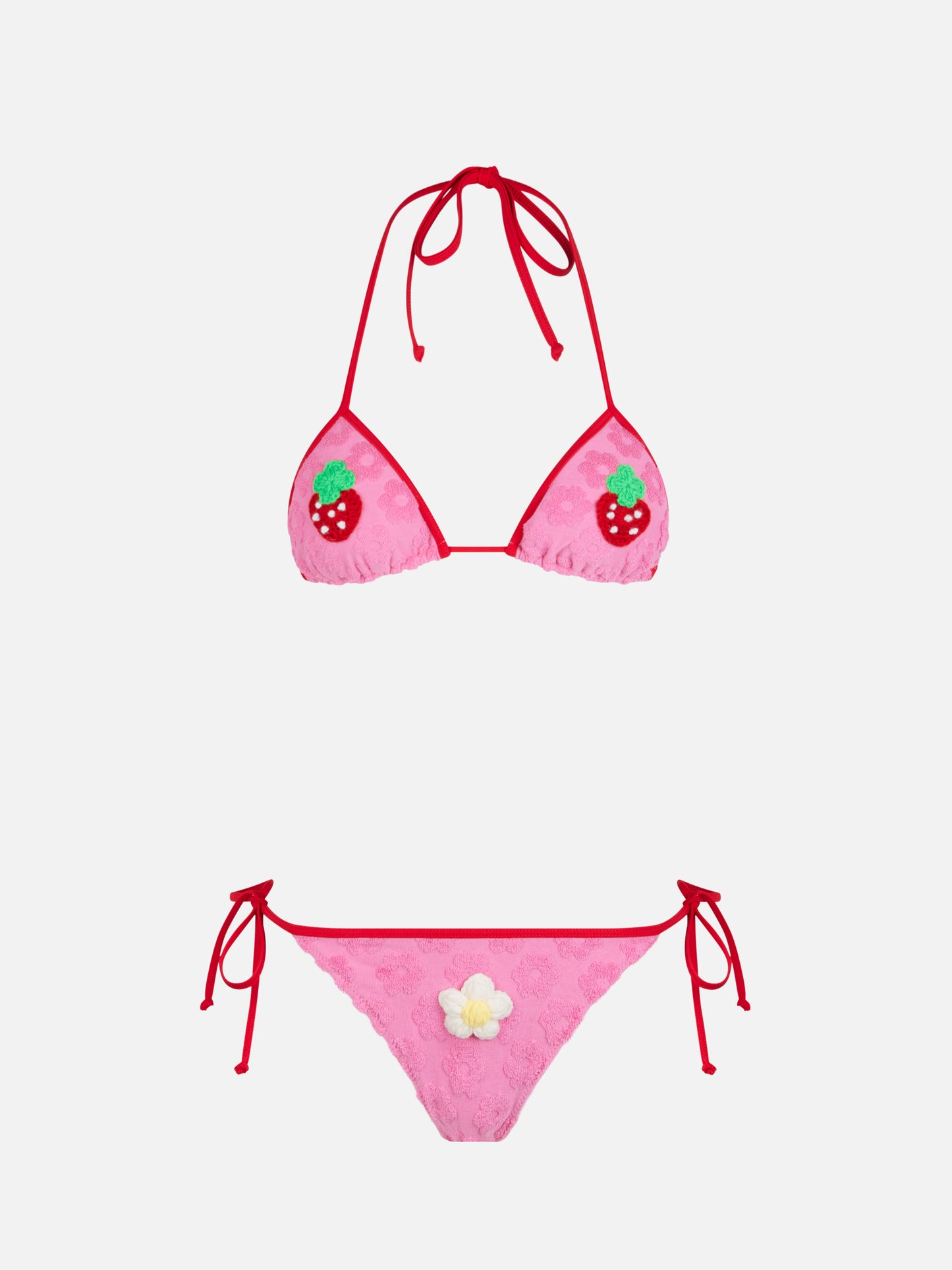 Damen-Triangel-Bikini Maleah aus Frottee mit Prägung und Patches | BEEPY BELLA SPECIAL EDITION